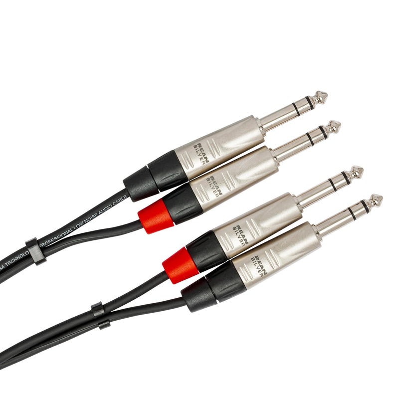 Hosa HSS-003X2 Pro Stereo Interconnect, Dual REAN 1/4" TRS to Same, 3 Feet - Image 2